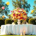 Decoracion con flores y globos para eventos