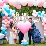 Decoración con globos para baby showers y gender reveal