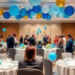 Decoración con globos para fiestas de empresa internas