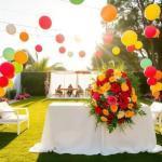 Decoración con globos y flores