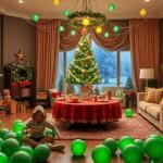 Decoración de navidad con globos