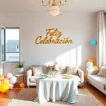 Balloon decoration for Barcelona apartment celebrations