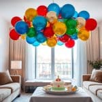 Balloon decoration for Barcelona apartment celebrations