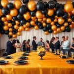 Black and gold balloon decoration ideas