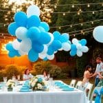 Blue and white balloon decoration ideas