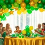 Green and gold balloon decoration ideas for your celebrations