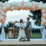 Minimalist wedding balloon decoration for intimate ceremonies