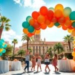 Outdoor balloon decoration ideas for Barcelona's unique climate
