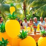 Pineapple balloon decoration: tropical party inspiration