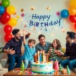Simple birthday decoration at home with balloons